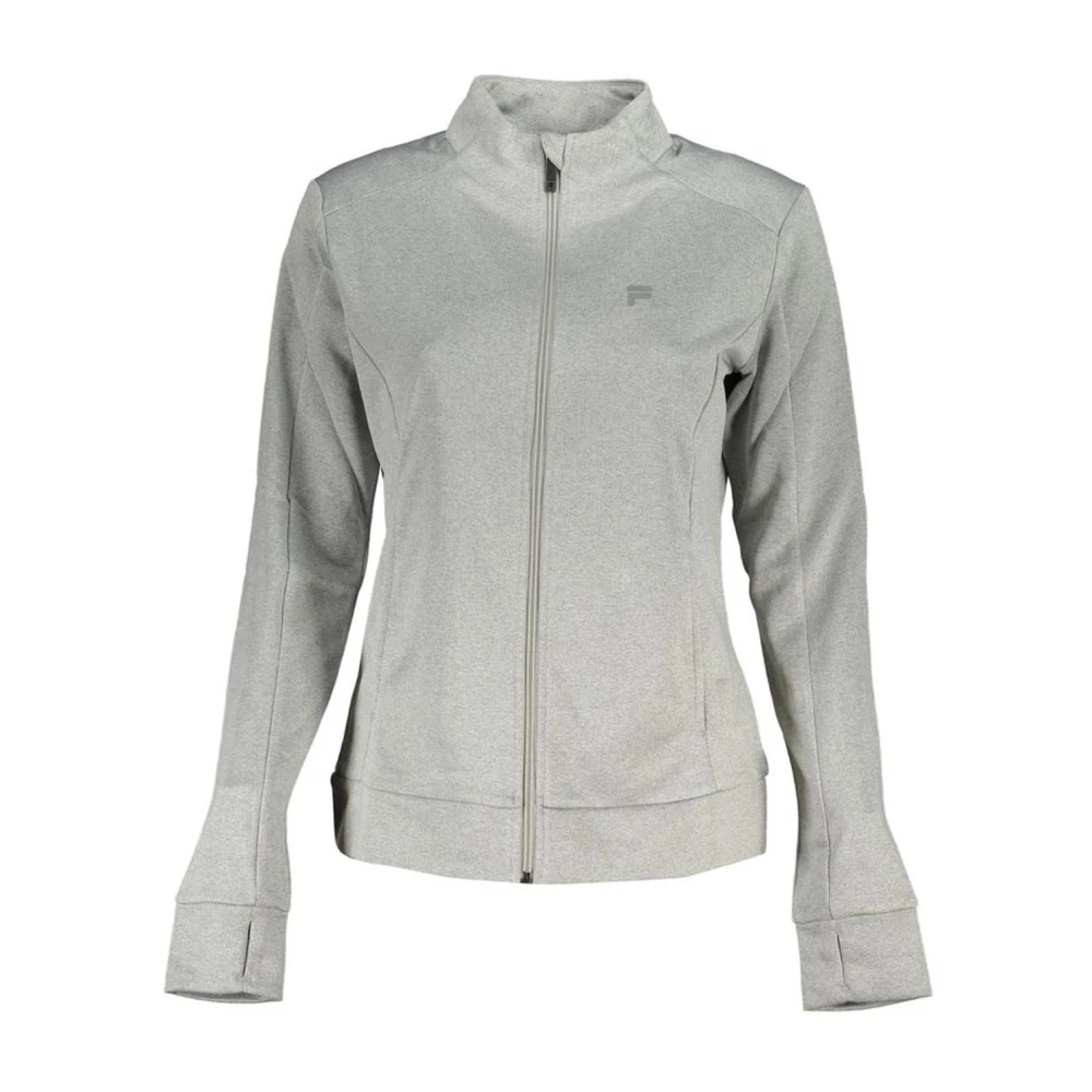 Fila Stijlvol Logo Print Zip Sweatshirt Gray Dames