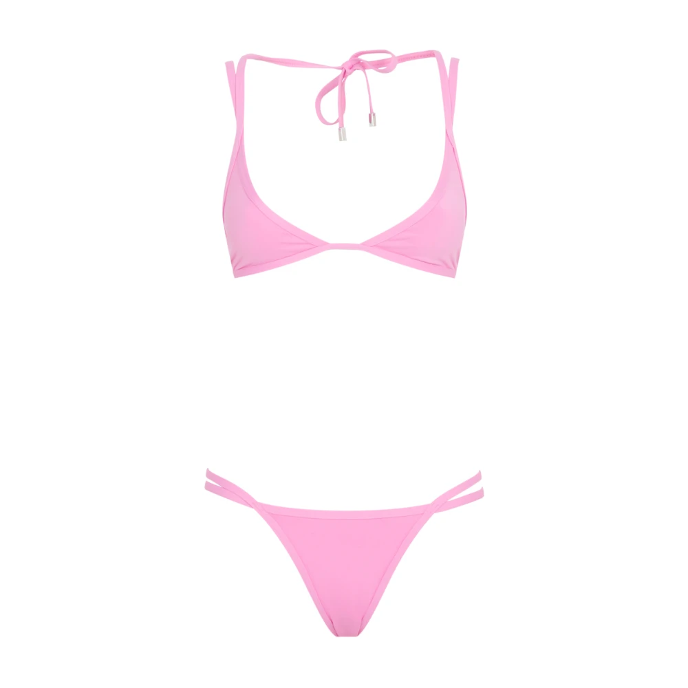 The Attico Roze Paarse Driehoek Bikini Zwemkleding Pink Dames