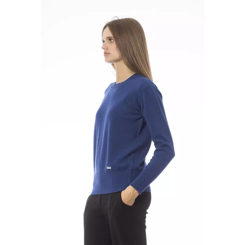 Baldinini Luxe Wol Kasjmier Trui Blue Dames