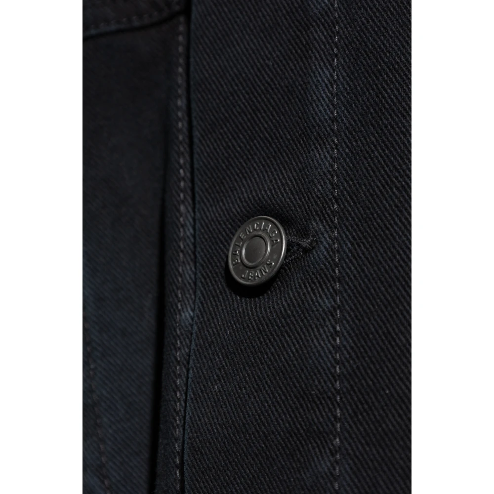 Balenciaga Losvallende spijkerjasje Black Heren