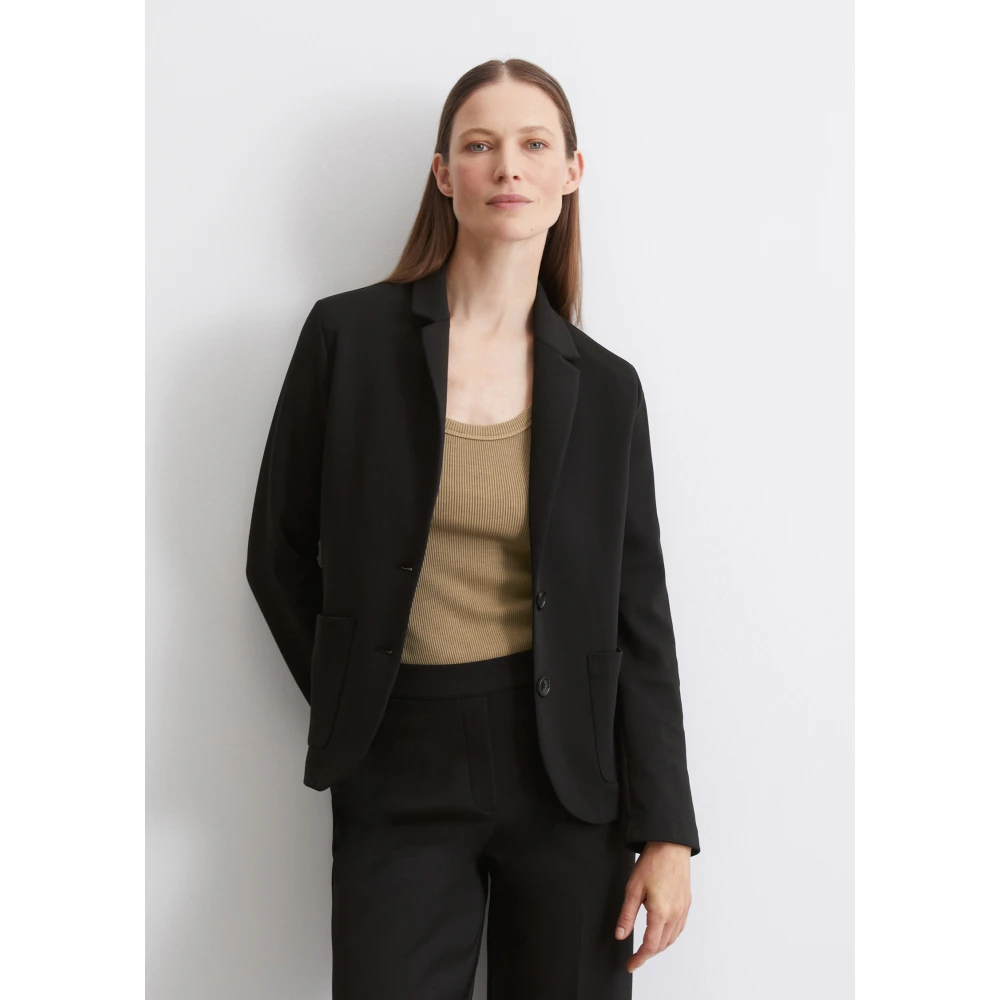Marc O'Polo Gewone jersey blazer Black Dames