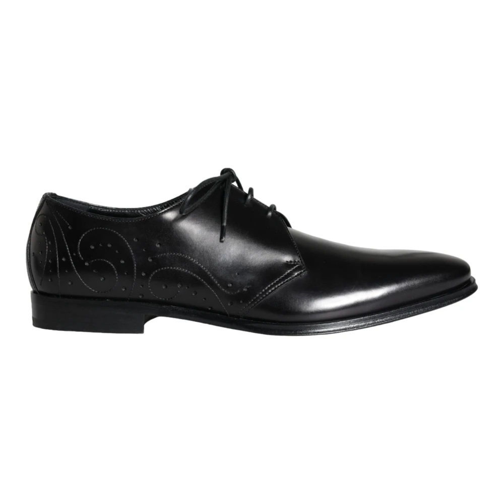 Dolce & Gabbana Men's Black Calf Leather Derby Dress Shoes