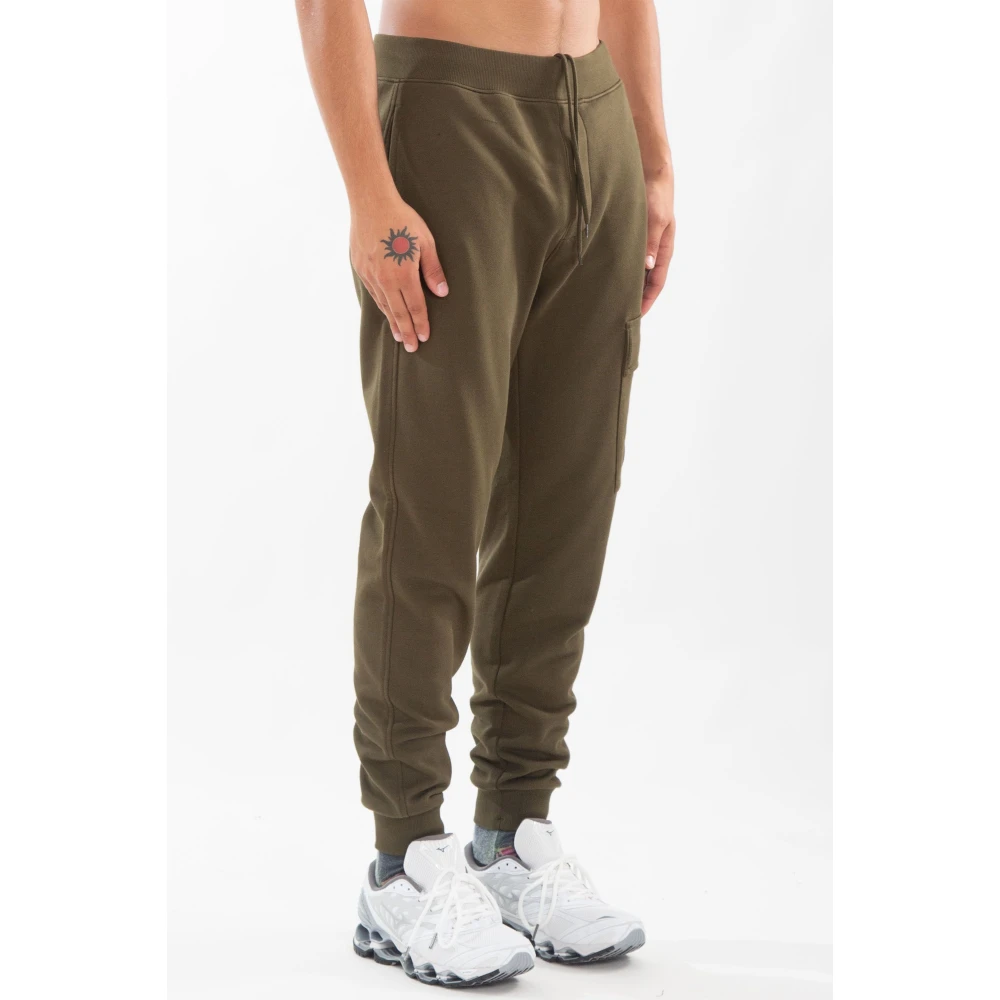 C.P. Company Verhoogde Fleece Cargo Broek Green Heren