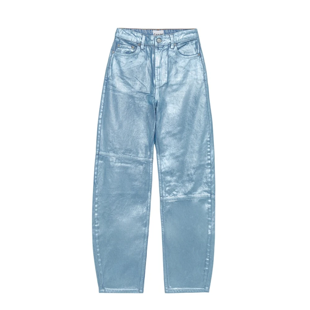 Ganni Biologisch Katoenen Hoge Taille Jeans Blue Dames