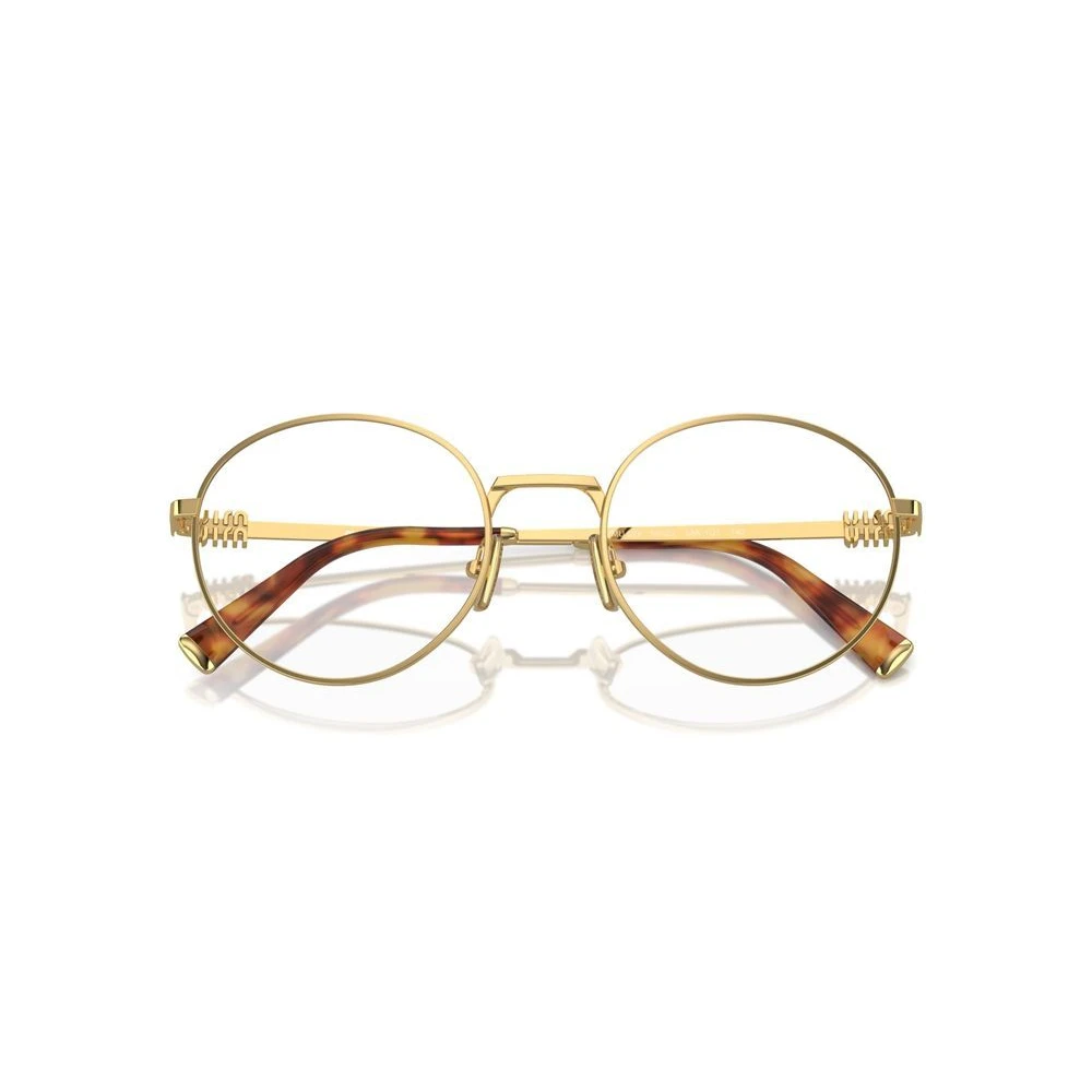 Miu Gouden Brillenmontuur in VMU 52Xv Yellow Unisex