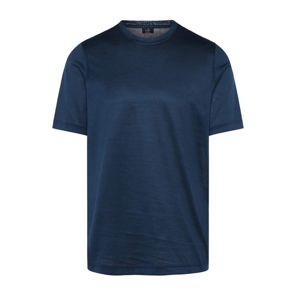 Barba Katoen Melange T-shirt Gemaakt in Italië Blue Heren