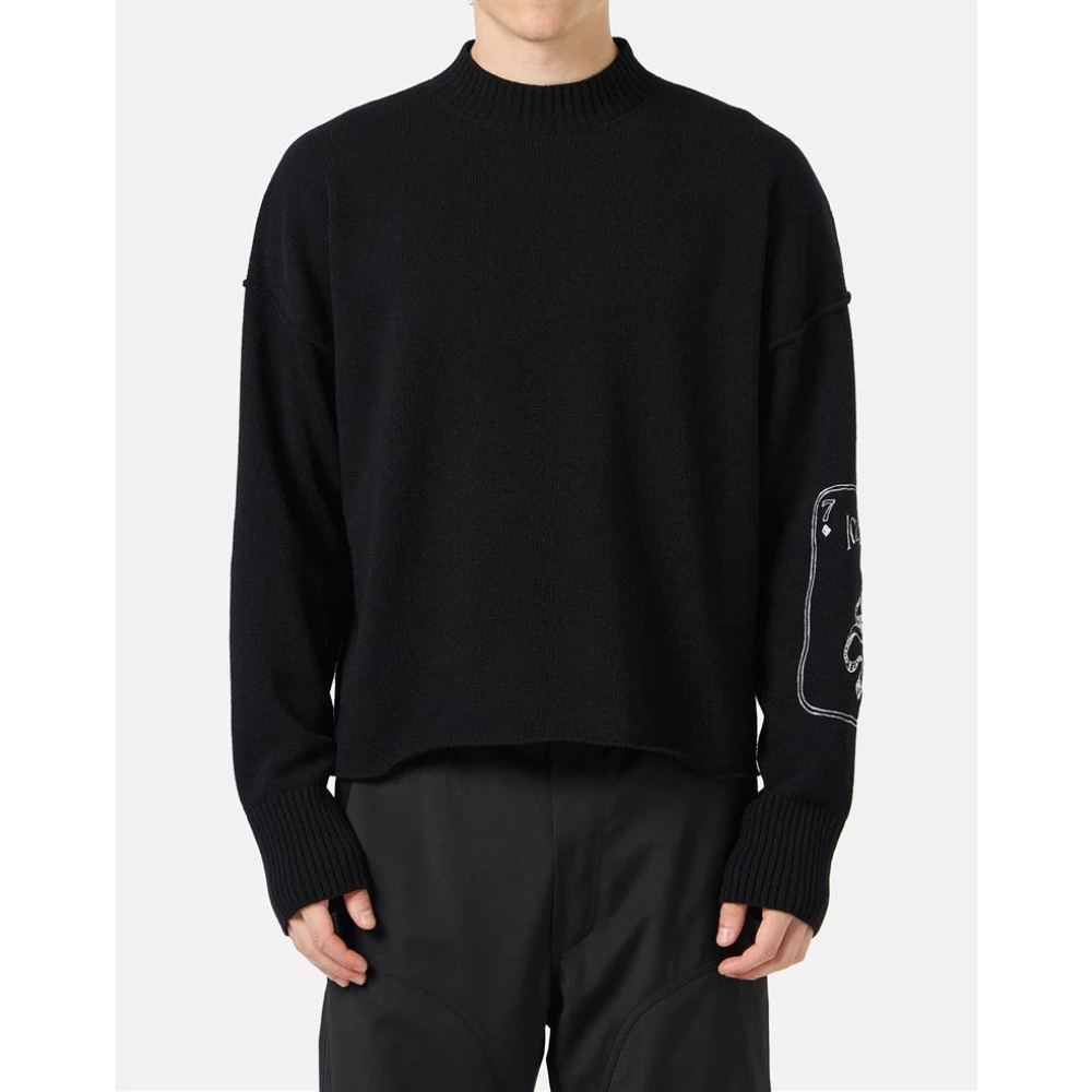 Iceberg Trui met ronde hals en geborduurd logo Black Heren