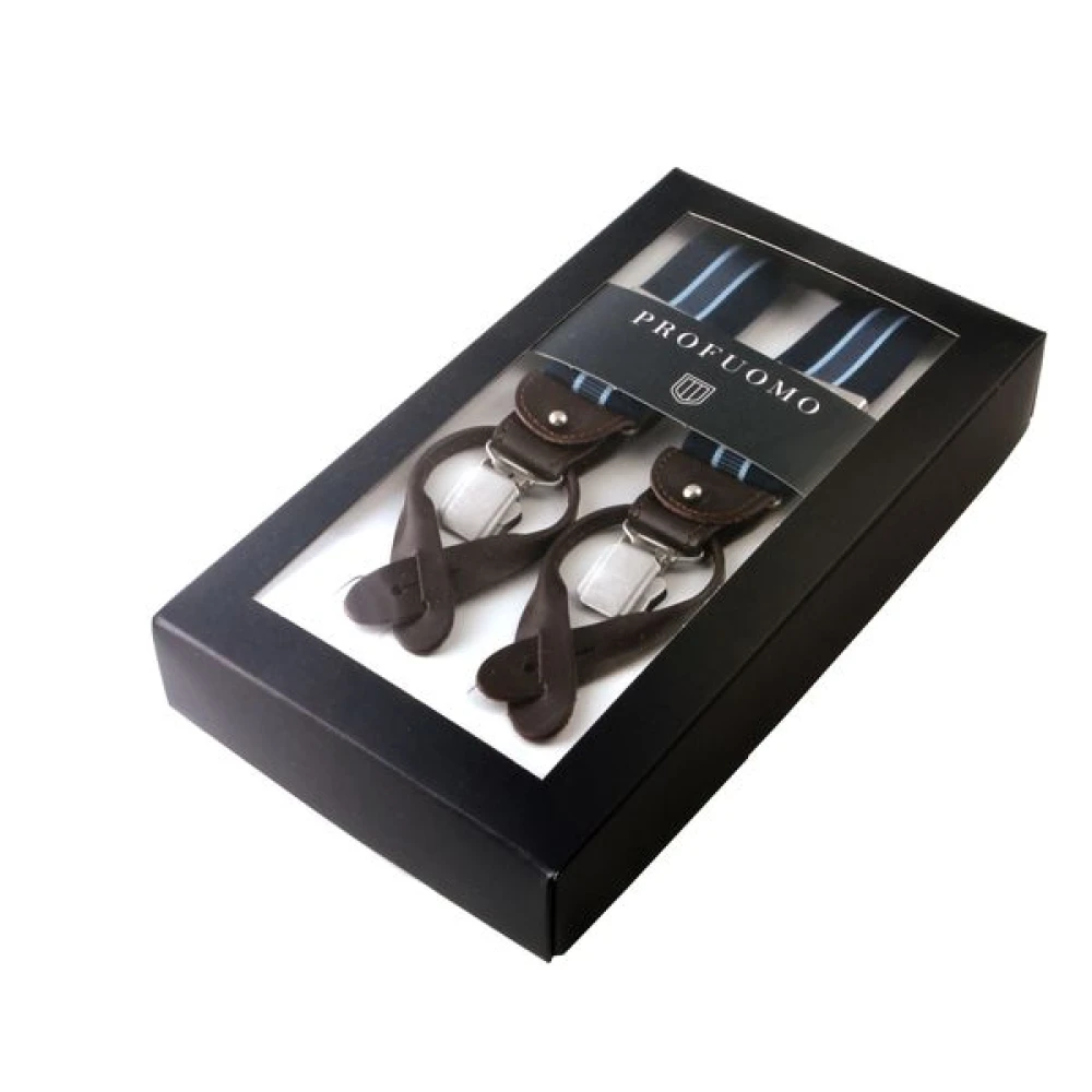 Profuomo Sorteer braces pindot zwarte div -accessoires Black Heren