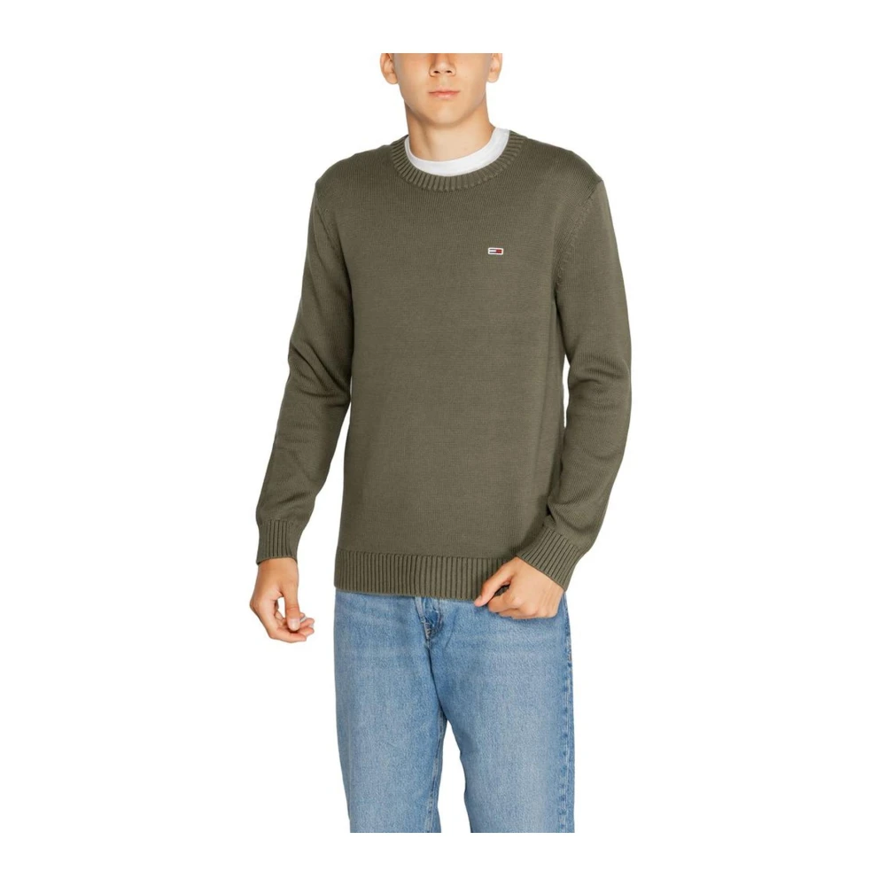 Tommy Jeans Gebreide Katoenen Trui Collectie Green Heren