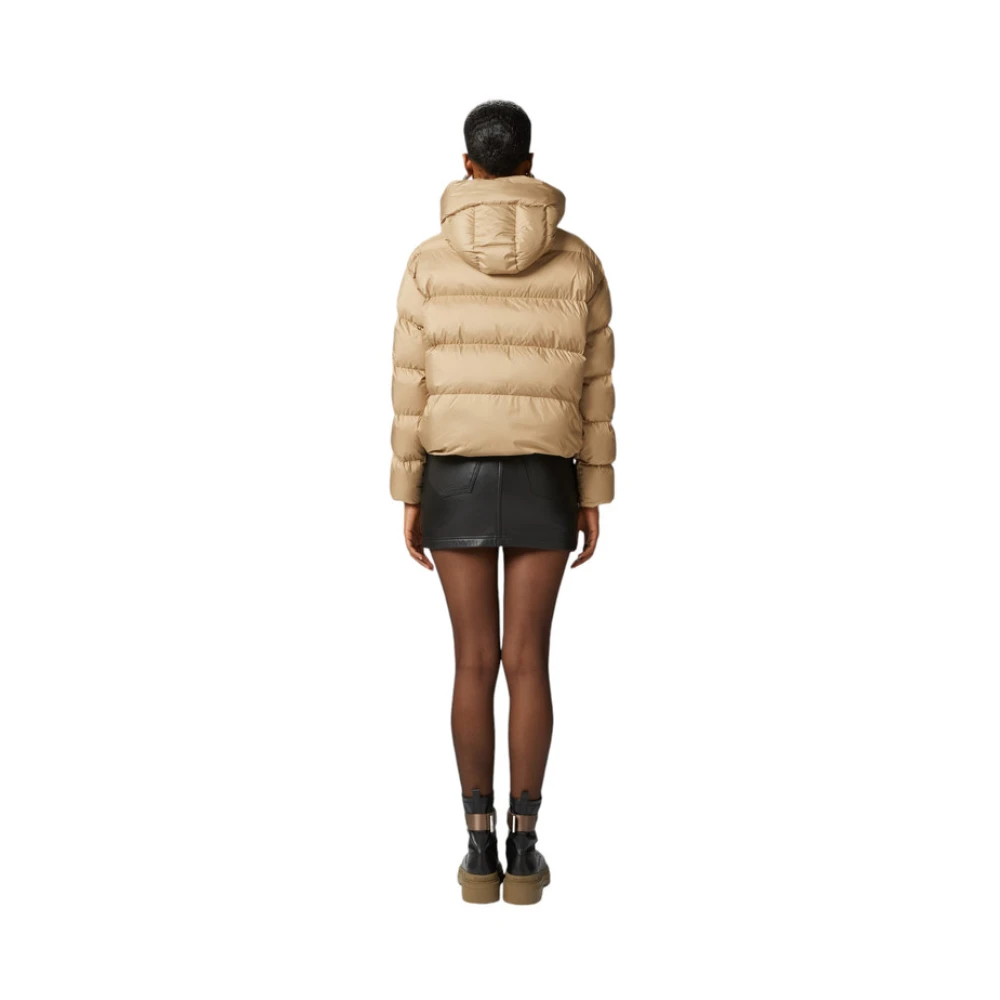 pinko Korte Gewatteerde Jas Beige Dames