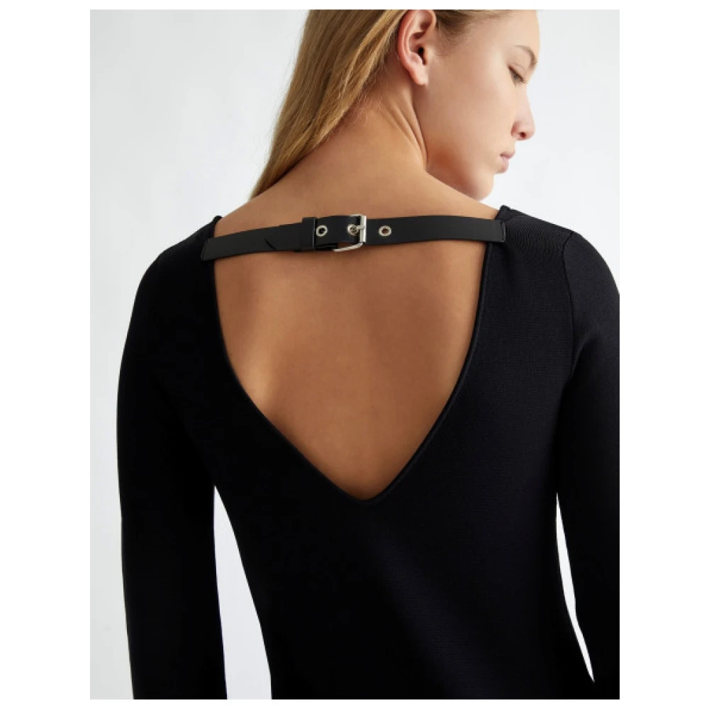 Liu Jo Stretch viscosemix gebreide jurk Black Dames