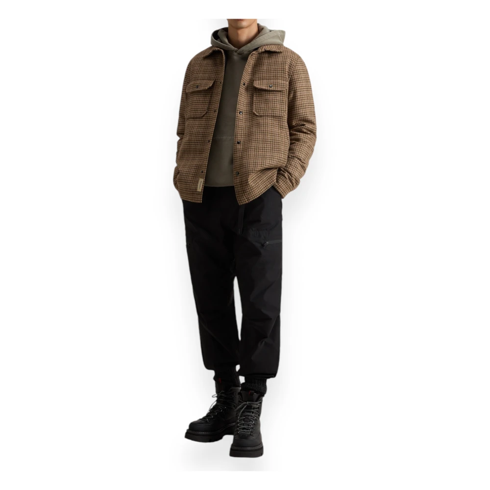Woolrich Geruite Overshirt in Alaskawol Beige Heren