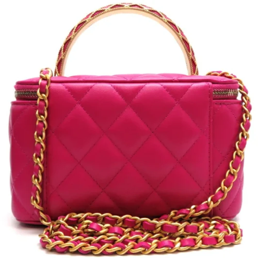 Chanel Vintage Pre-owned Leather handbags Pink Dames