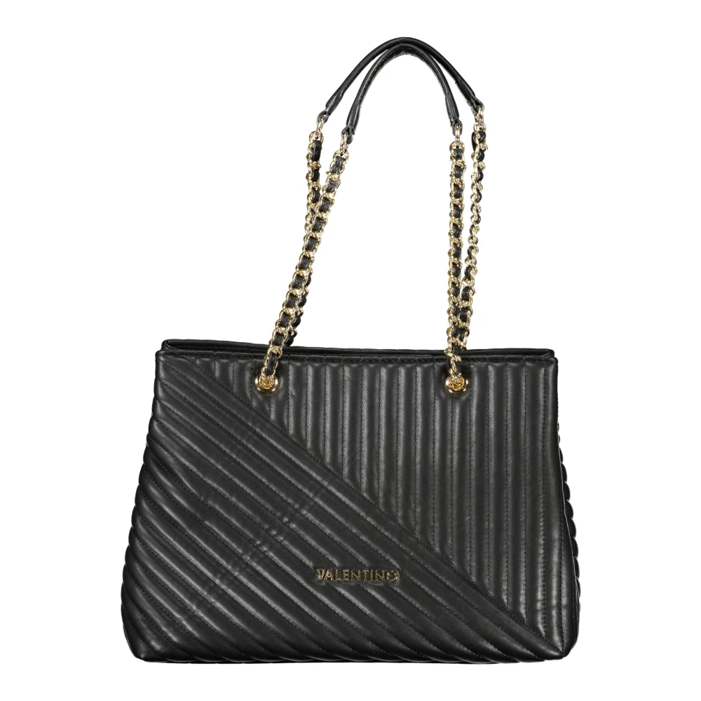 Valentino by Mario Valentino Zwarte Schoudertas met Ketting en Rits Black Dames