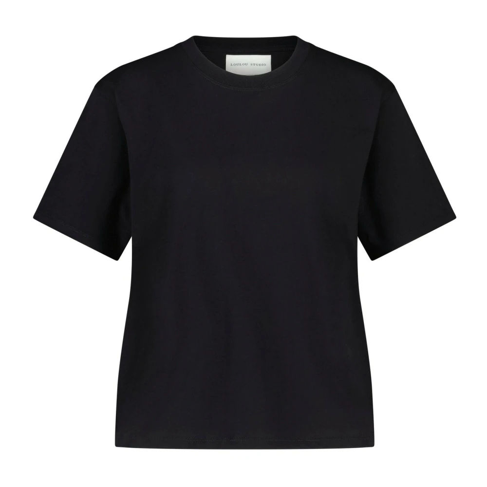 Loulou Studio Pima Katoen T-shirt Gemaakt in Portugal Black Dames