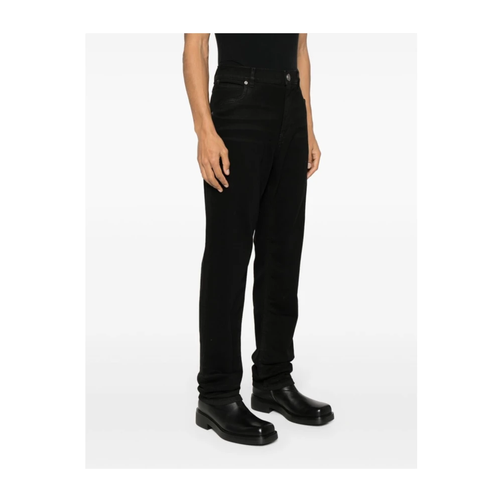 Balmain Zwarte Denim Straight Leg Jeans Black Heren