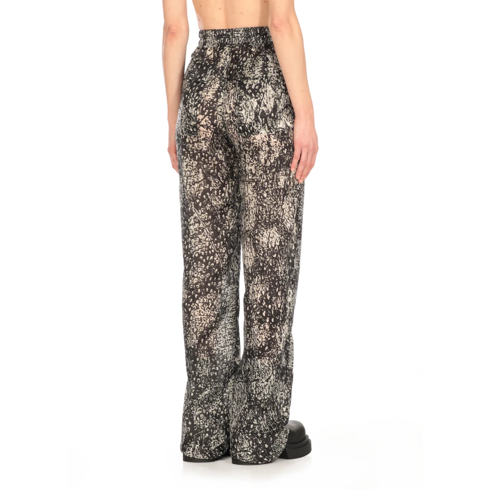 Rick Owens Zwarte broek met elastische tailleband en zakken Black Dames