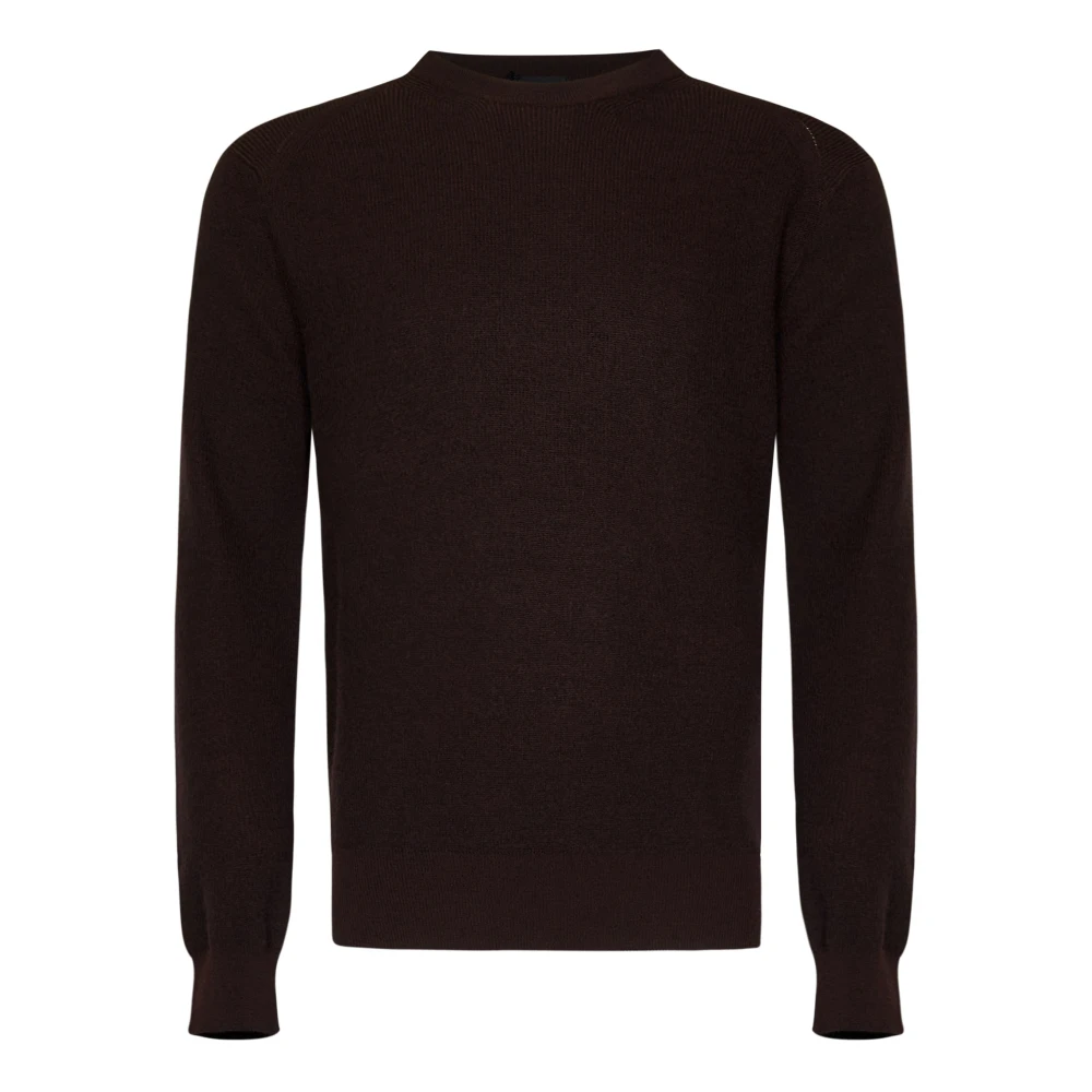 Brioni Donkerbruine Kasjmier Wol Trui Brown Heren