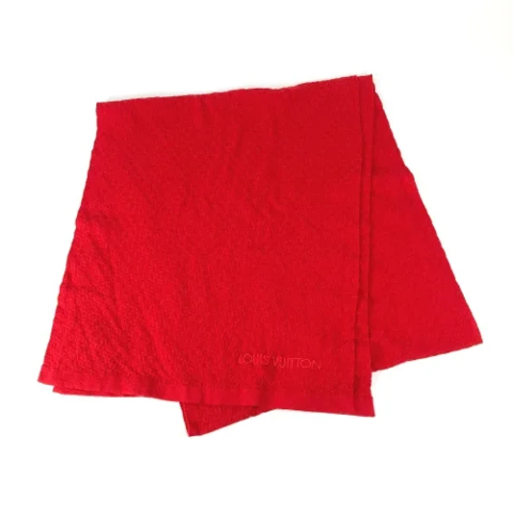 Louis Vuitton Vintage Pre-owned Cotton scarves Red Dames