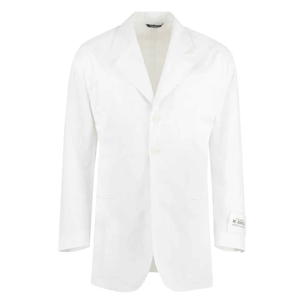 Dolce & Gabbana Katoenen reverskraagjas White Heren