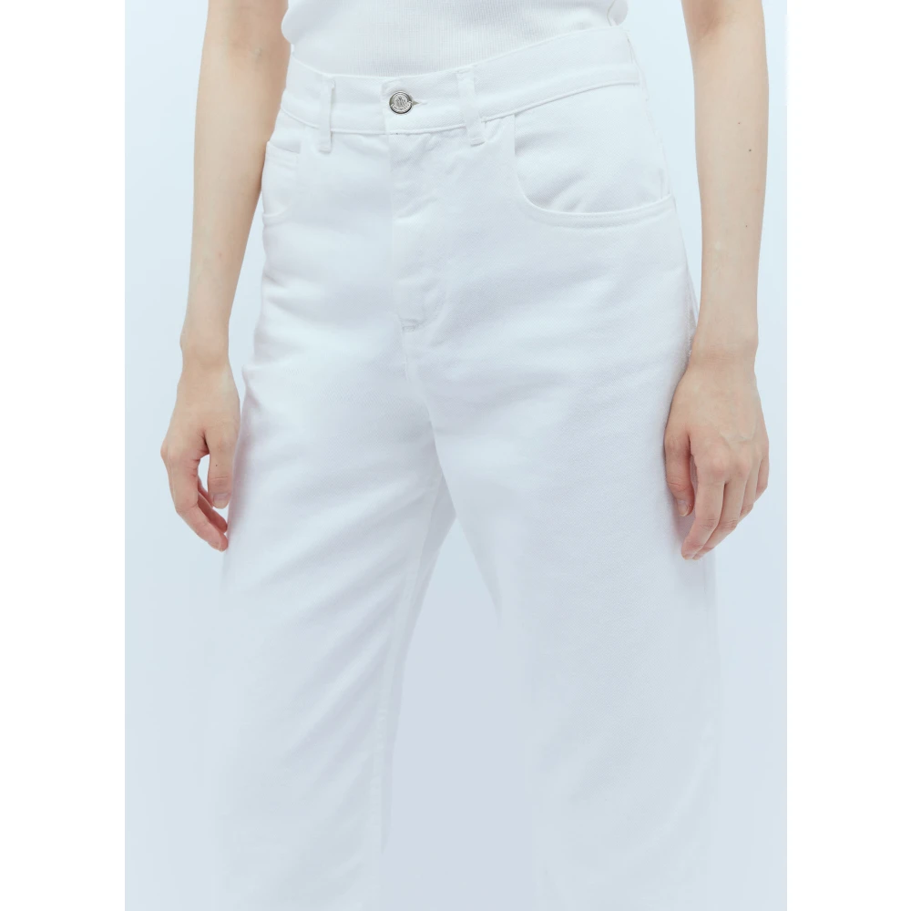 Moncler Mid Rise Cropped Jeans met Achterlogo Patch White Dames
