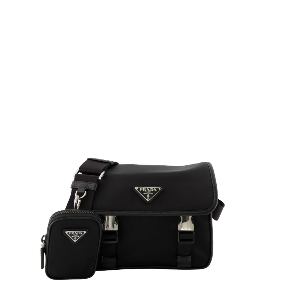 Prada Men's Black Cross Body Bags, One Size, Re-Nylon Crossbody Bag