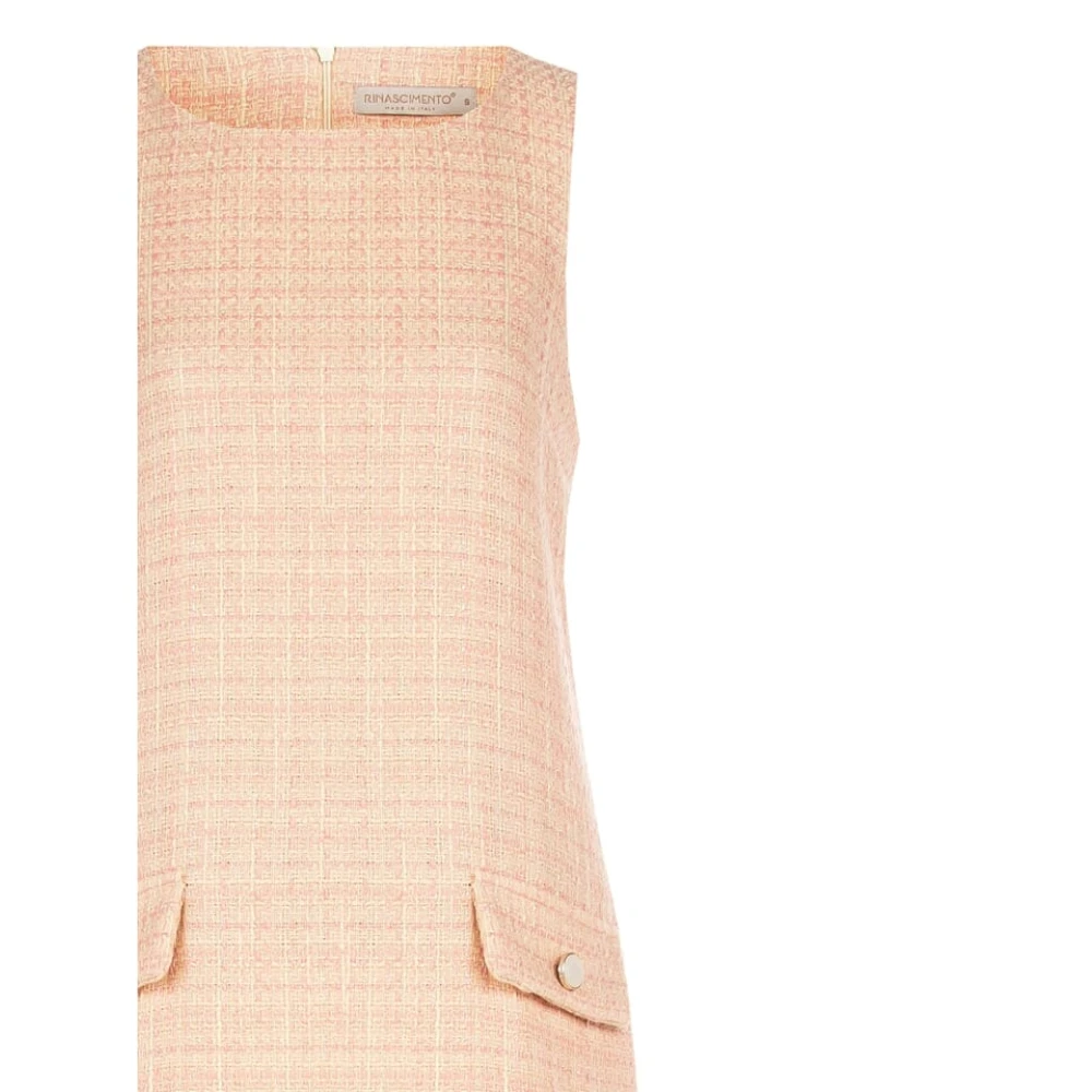 RINASCIMENTO Tweed Jurk met Lurex Draad Beige Dames