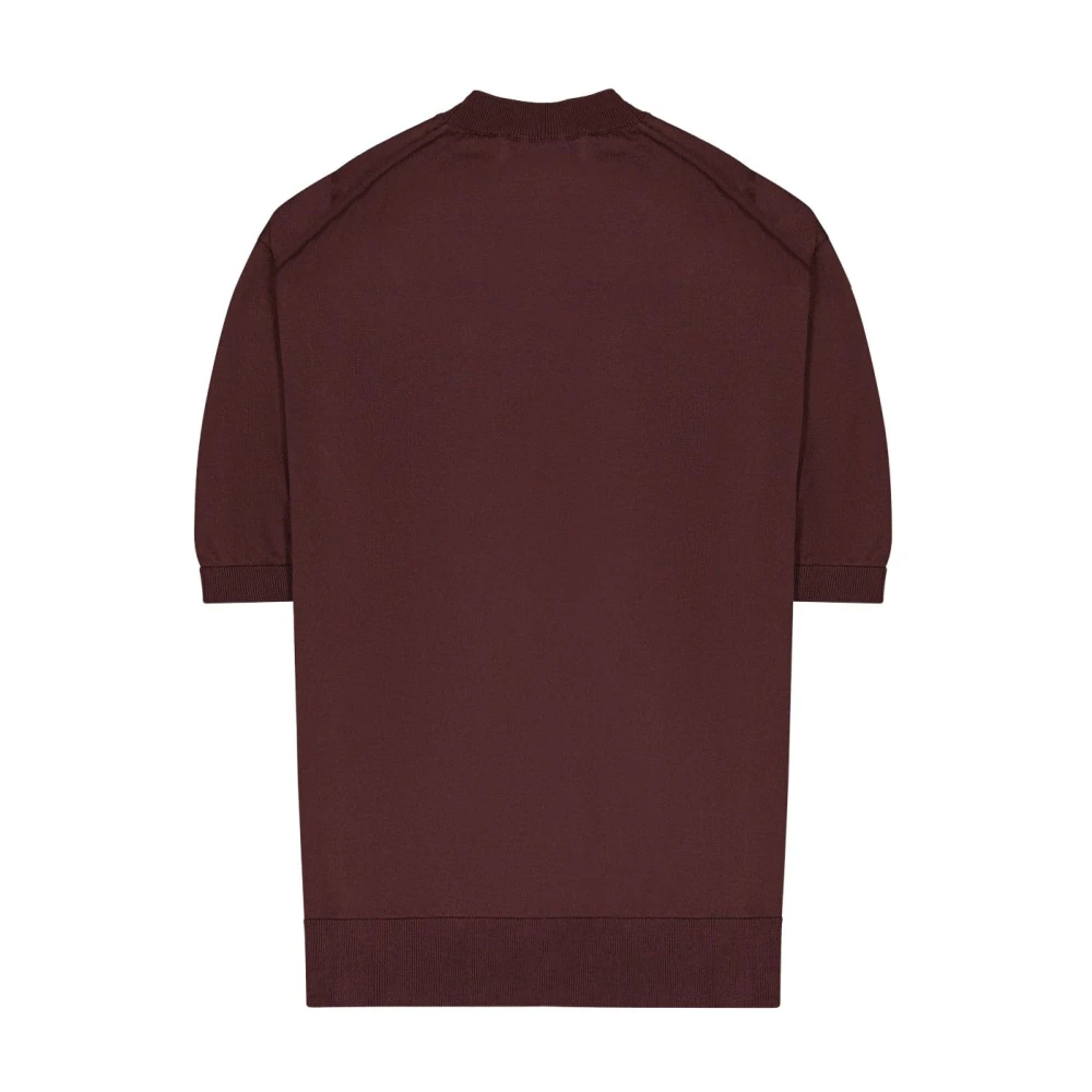 Laneus Bruine Crew Neck T-shirts en Polos Brown Heren