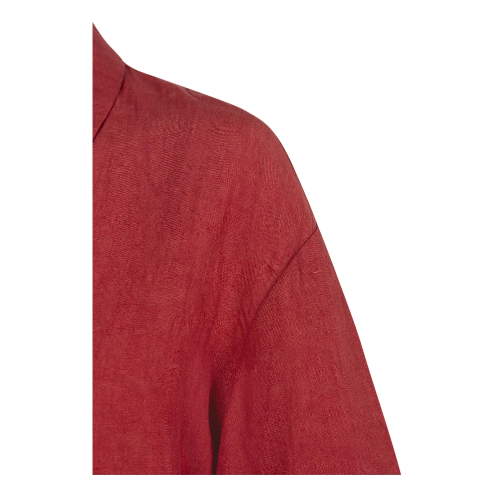 Cortana Marlo rood linnen overhemd Red Dames