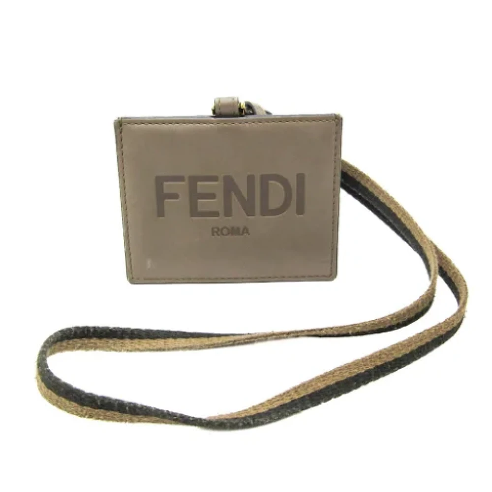 Fendi Vintage Pre-owned Leather home-office Beige Dames