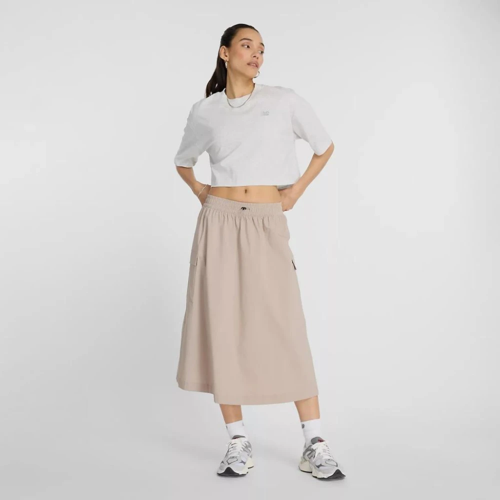 New Balance Oversized Logo Jersey T-Shirt White Dames