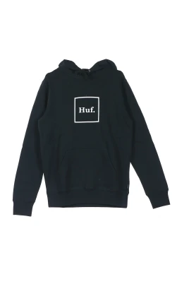 Svart huvtröja med boxlogo