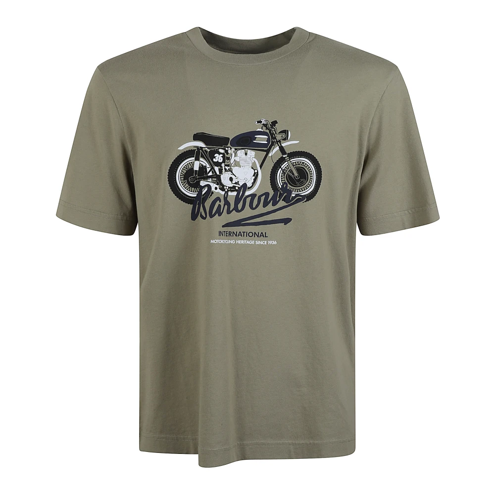 Barbour Grafisch Olijf Katoenen T-shirt Green Heren