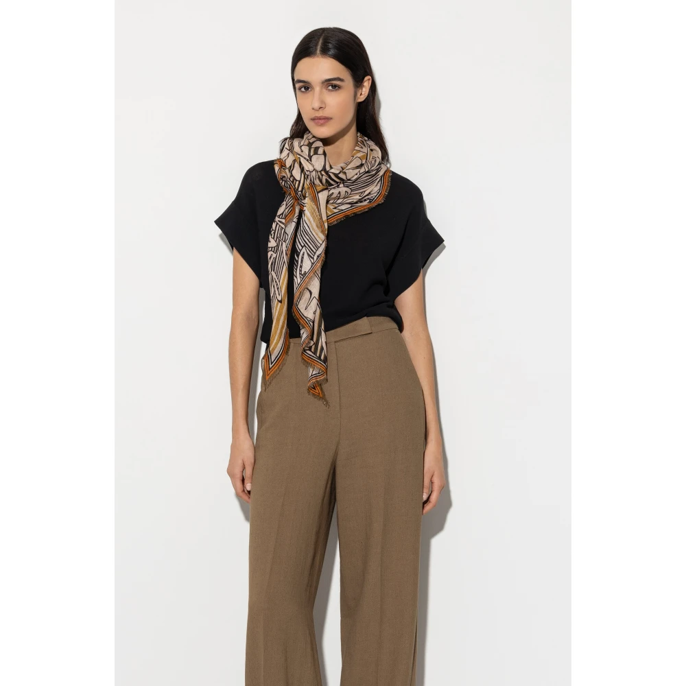 LUISA CERANO Gestreepte Zijden Sjaal Multicolor Dames