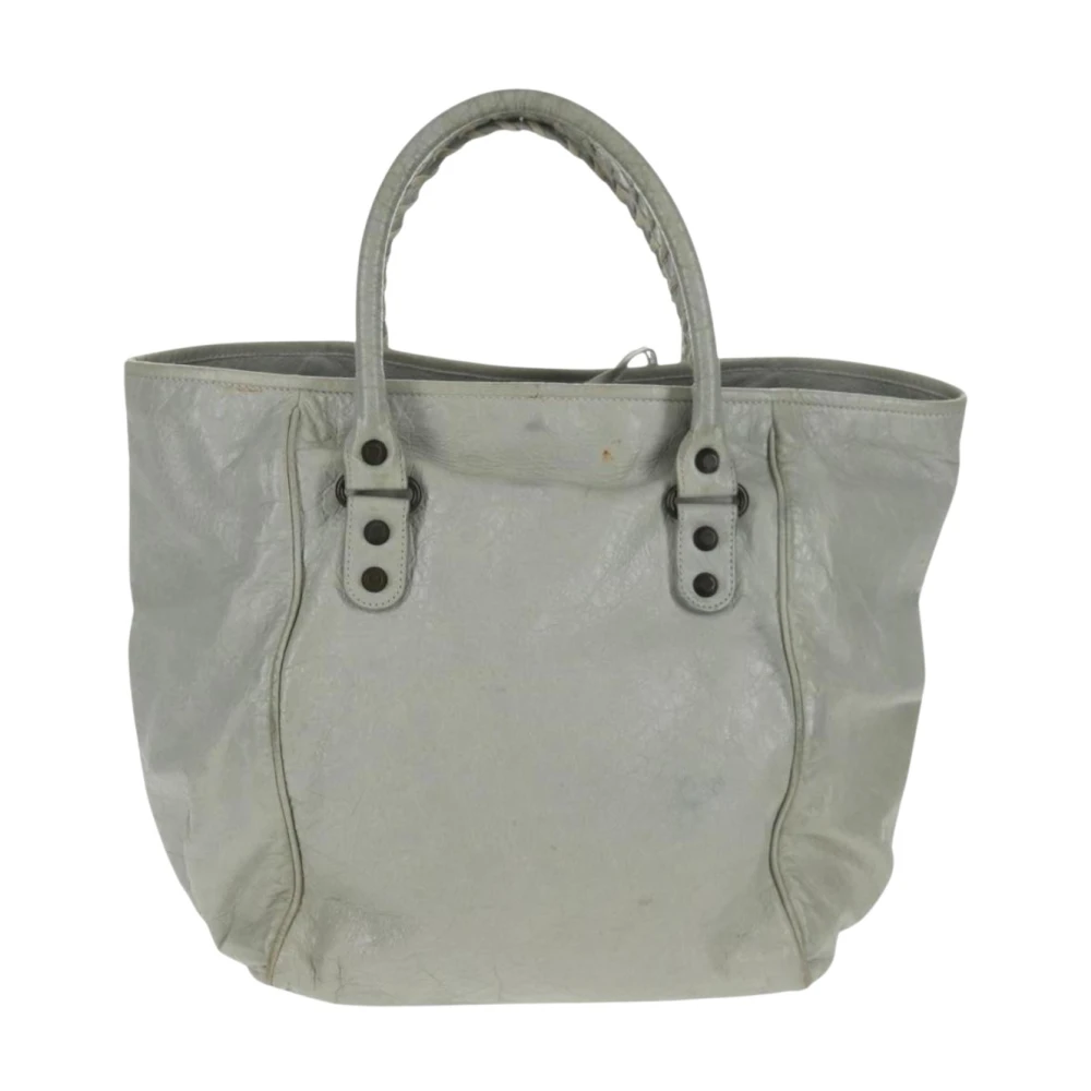 Balenciaga Vintage Women's Gray Pre-Owned Vintage Leather City Tote