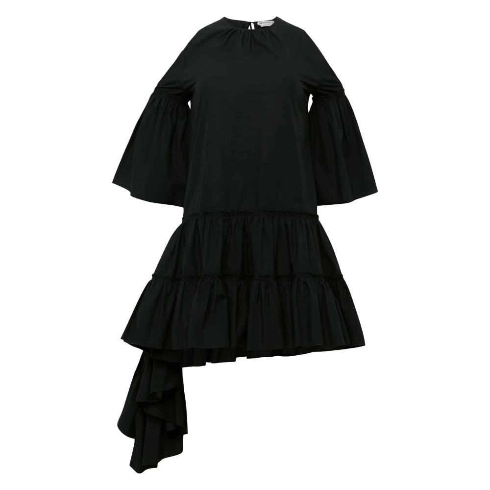 Jw Anderson Women's Black Short Dresses, Xs, Ruffle Dress