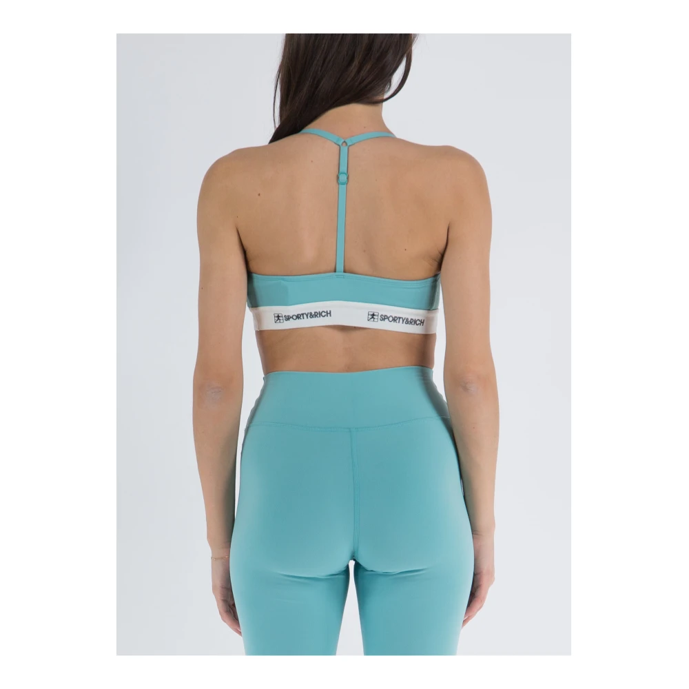Sporty & Rich Elastische Band Sport Top Paradijs Blue Dames