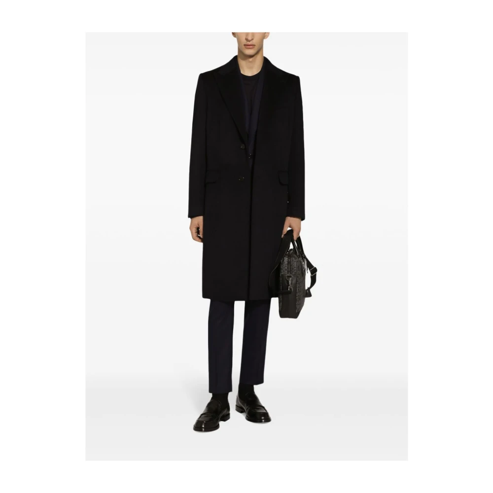Dolce & Gabbana Navy Blue Wollen Broek Blue Heren
