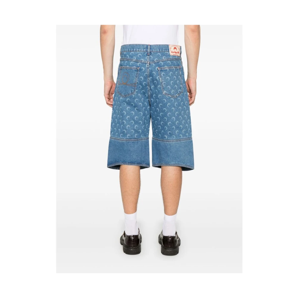 Marine Serre Indigo Blauwe Klassieke Vijf Zakken Jeans Blue Heren
