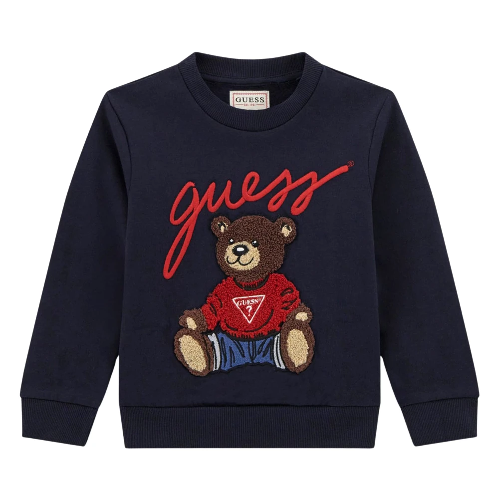 Guess , Kids Sweatshirts, Unisex, Blue, 4 Y, Teddy Bear Sweatshirt