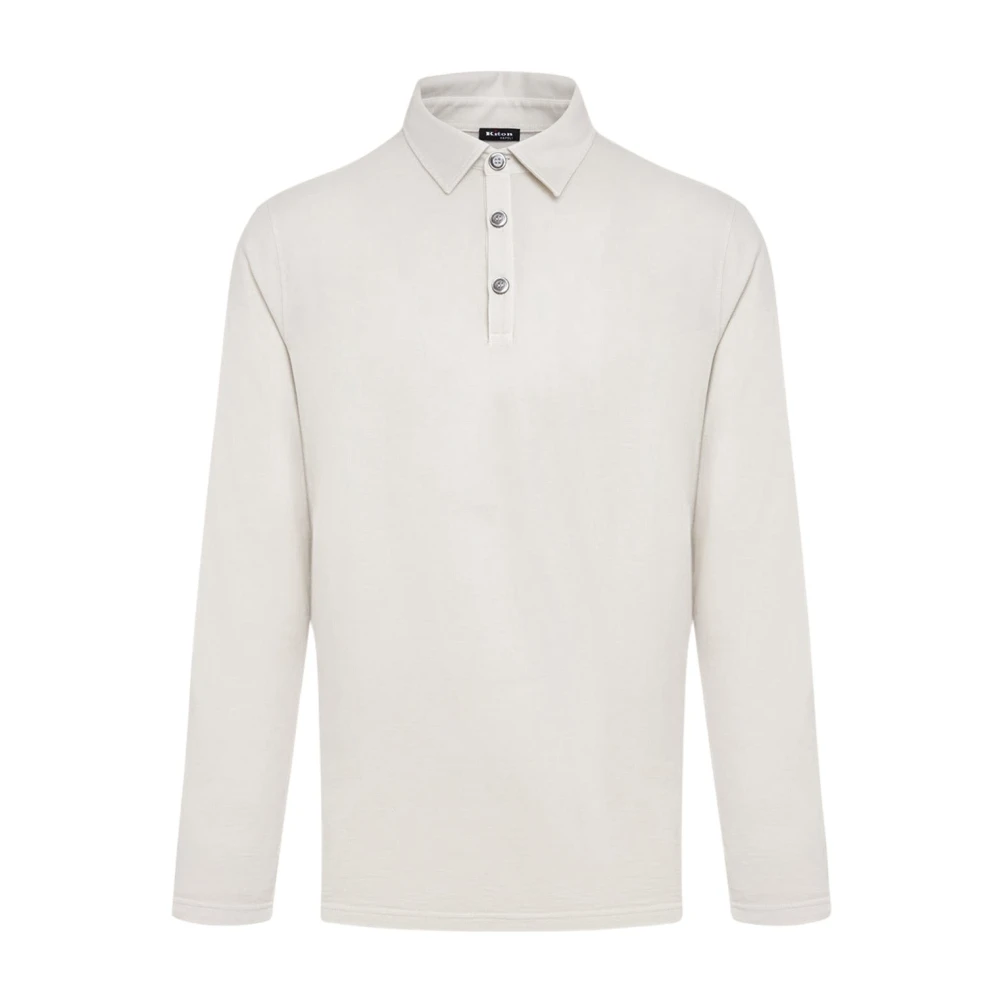 Kiton Beige Bomull Kashmir Polotröja White, Herr