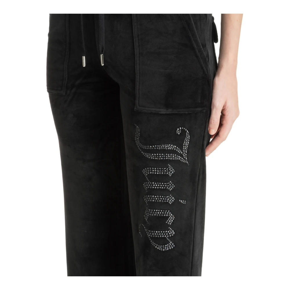 Juicy Couture Swarovski Logo Sweatpants Trekkoordsluiting Black Dames