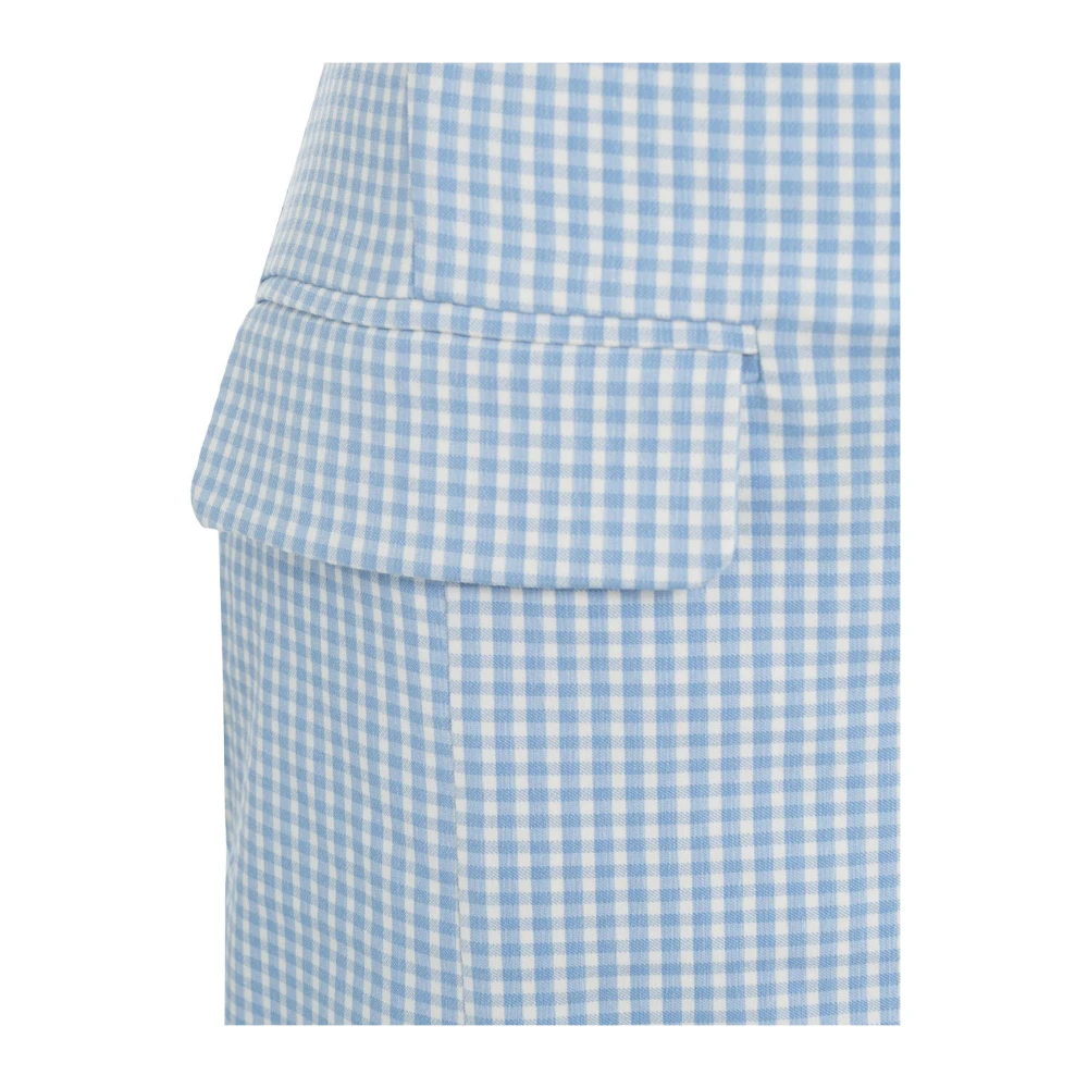 Staud Blauw Geruite Walker Jurk Blue Dames