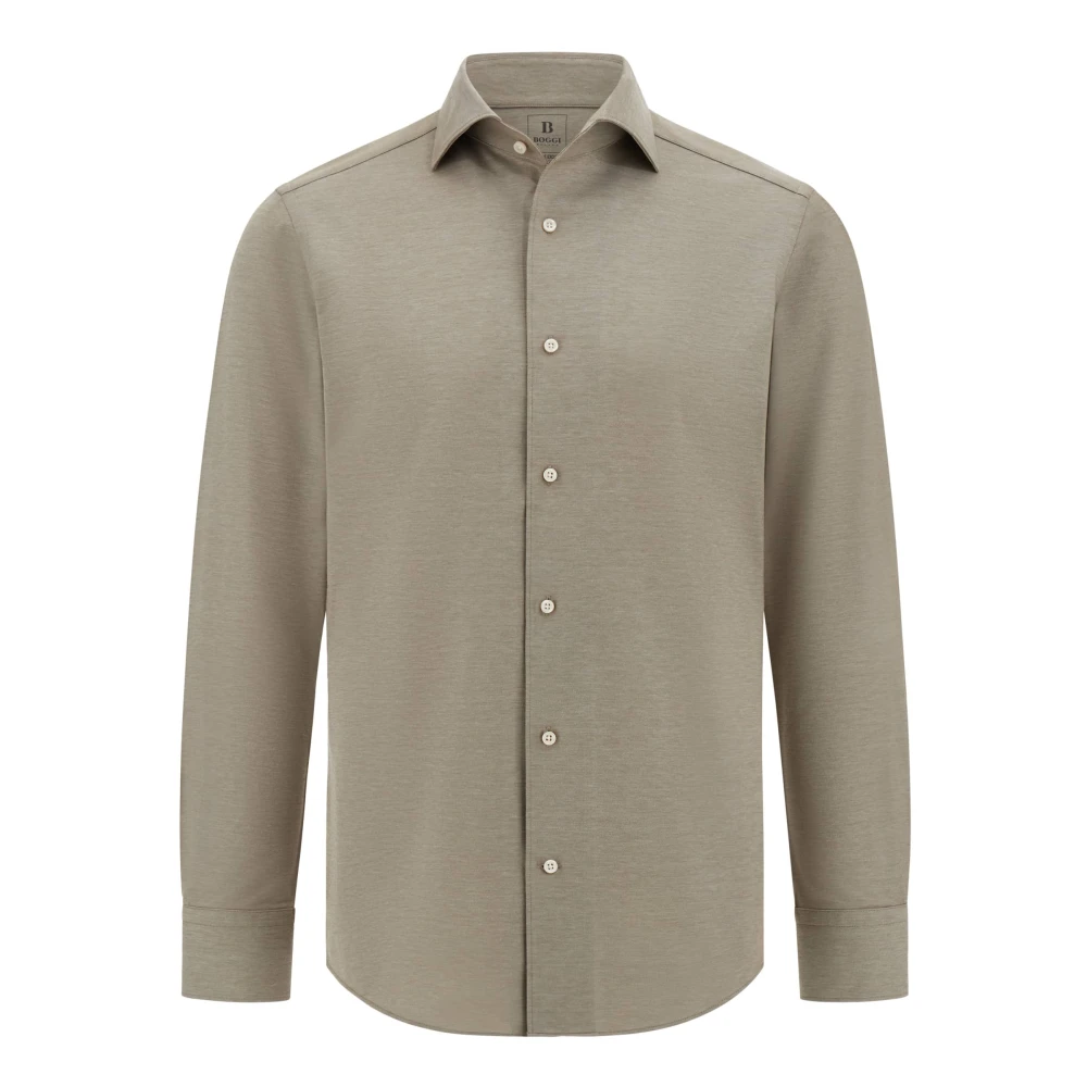 Boggi Milano Regular Fit Japans Jersey Poloshirt Beige Heren