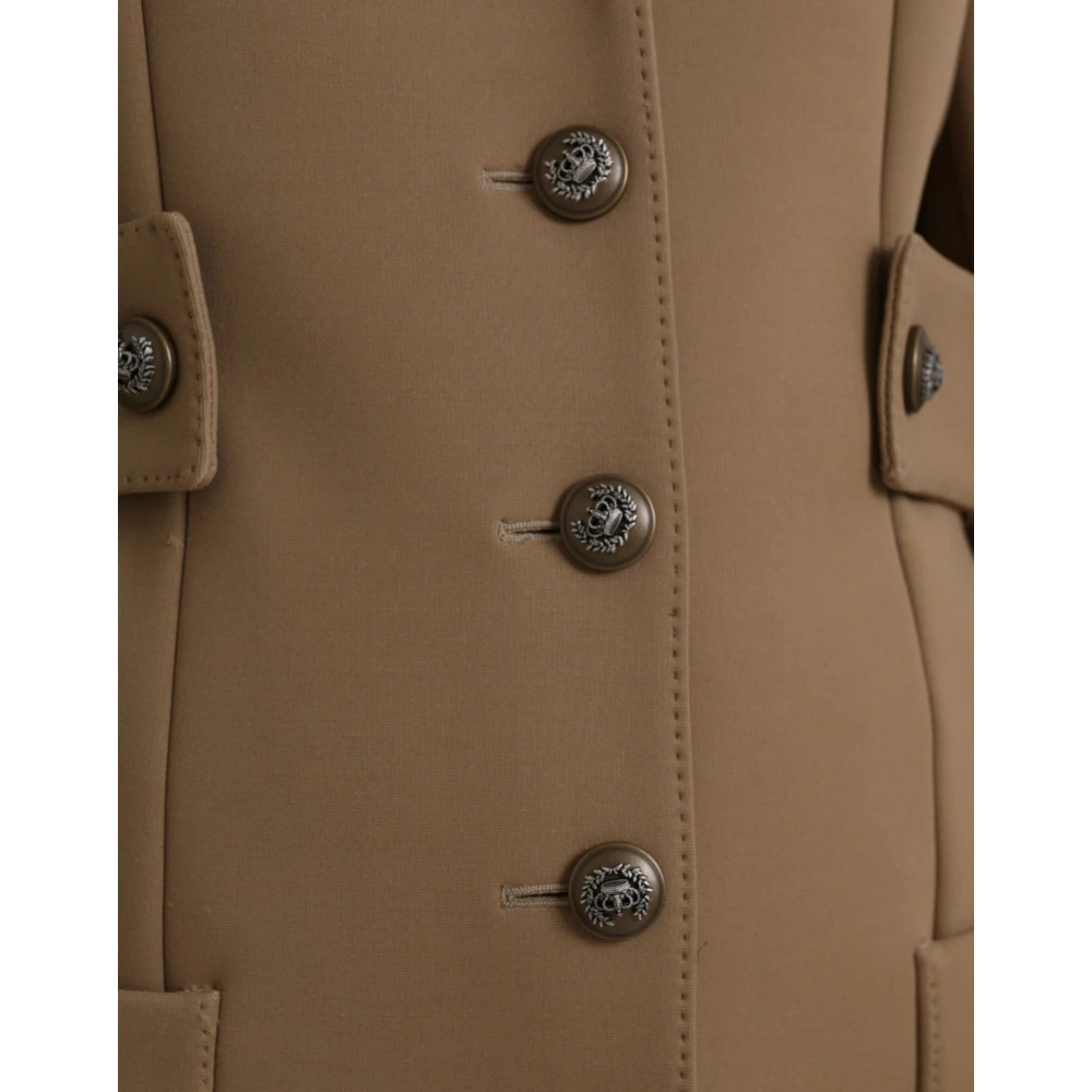 Dolce & Gabbana Bruine Knoopsluiting Trenchcoat Jas Brown Dames