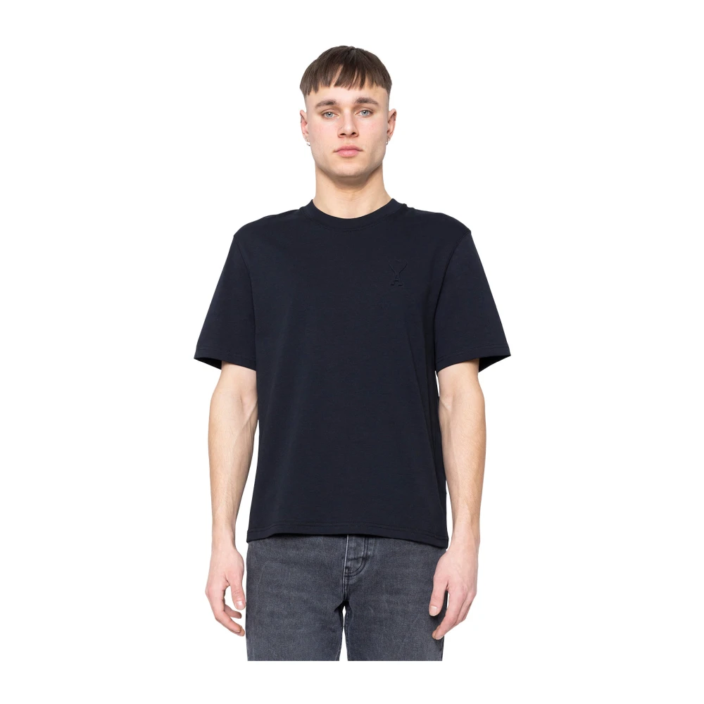 Ami Paris Svart ADC T-Shirt - Stadsestetik, Nutida Design Black, Herr