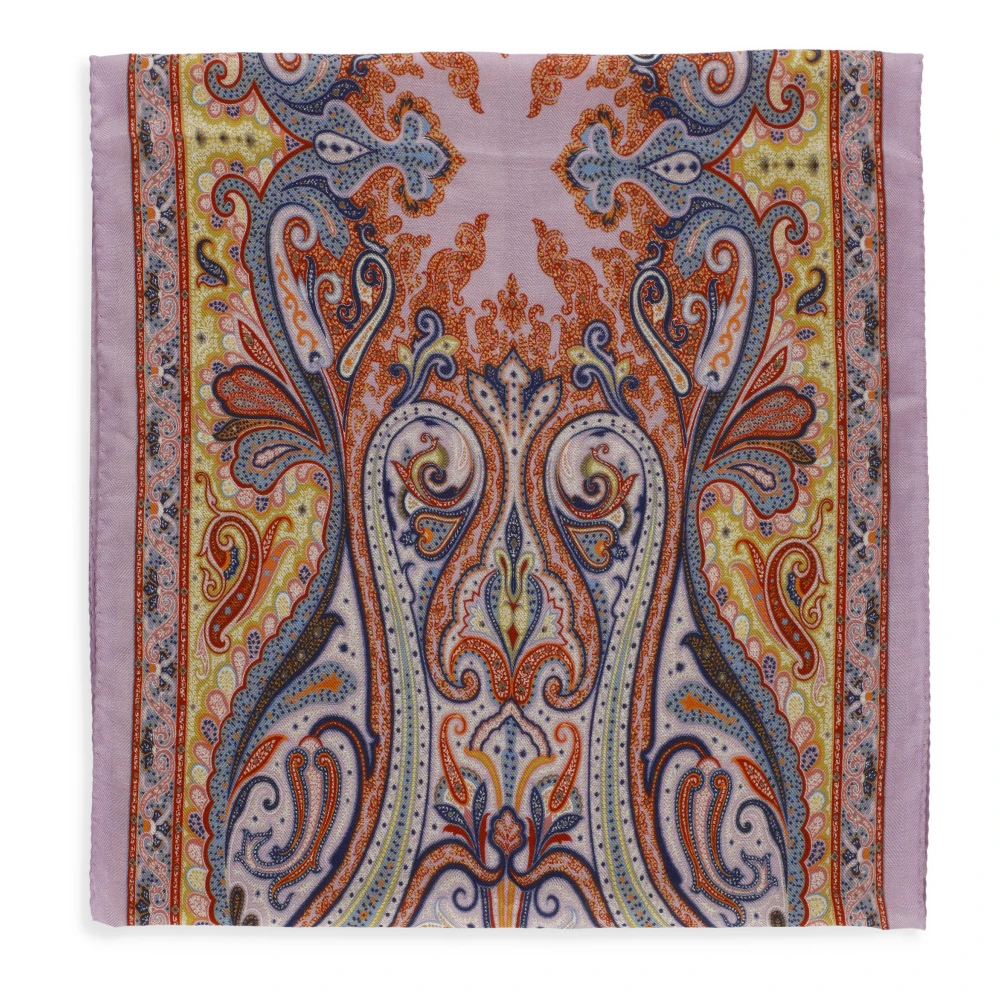 ETRO Multicolor Paisley Print Kasjmier Zijden Sjaal Multicolor Dames
