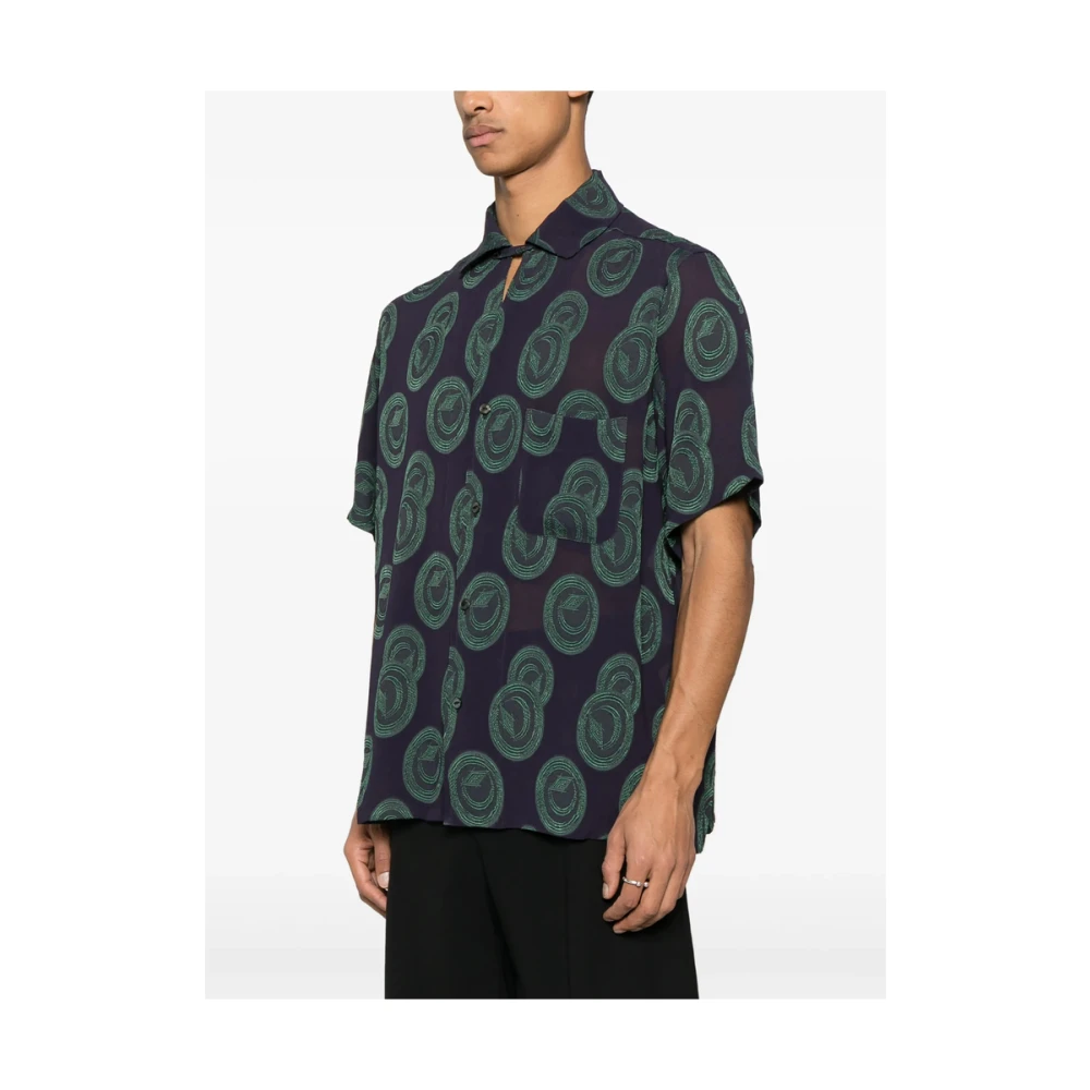Needles Blauw-Grijze Shirt met Borstzak Green Heren