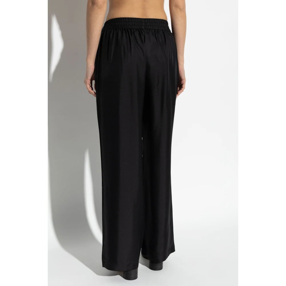 Lisa Yang Zijden loszittende broek Black Dames