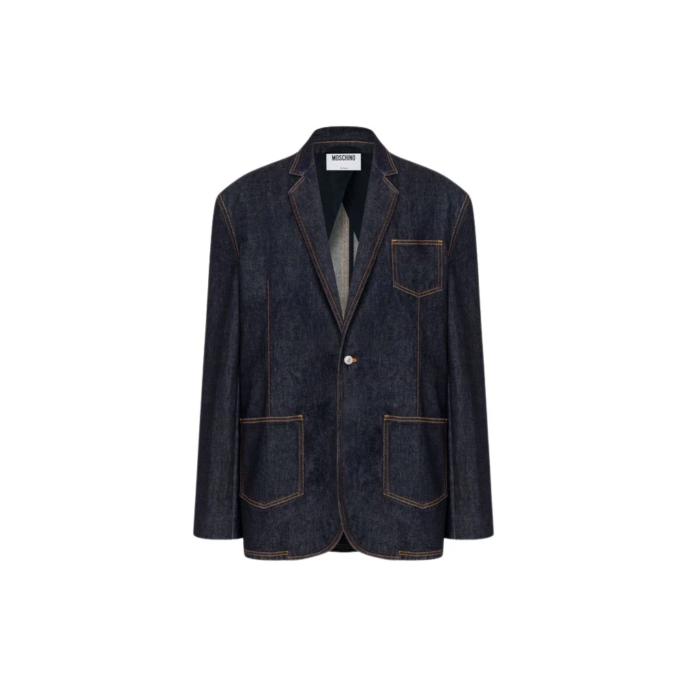 Moschino Men's Blue Cotton Denim Jacket